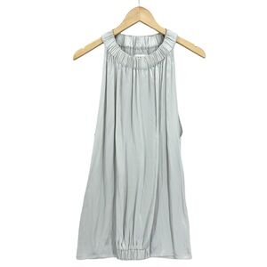 MAISON MARTIN MARGIELA Silk Tunic Top Shirt Sleeveless Silver